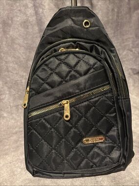NWT Quilted Sling Backpack in black